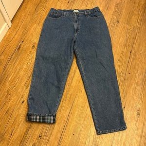 LL Bean Women’s Flannel Lined Jeans Size 18
